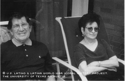 Mr. Thomas Cantu and his wife Claudia R. Cantu enjoy the afternoon outdoors on the patio of their Corpus Christi home.