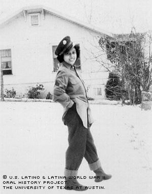 Sallie Castro spent most of the war years in Austin, Texas. She is seen here in a private's uniform.