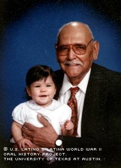 Ruperto S. Juarez with great granddaughter, Rebecca Talavera-Bustillos, Feb. 2001.