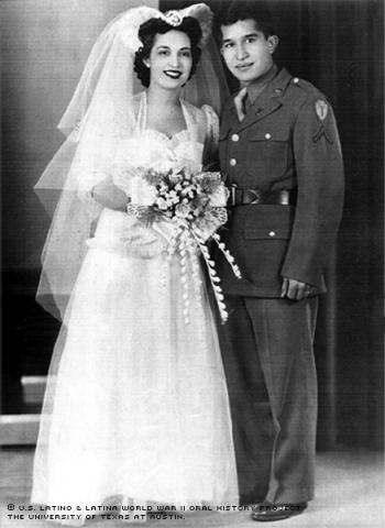 Bertha and Edward Prado on their Wedding Day, Dec. 9, 1942.