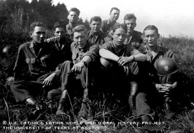 Reginald Rios (second row, first on left) and the 79th Infantry Division, 6th Section Cannon Company.