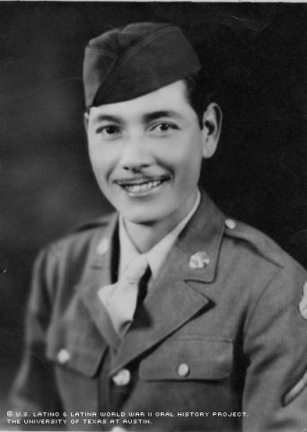 Ramon Rivas poses for this picture in Oklahoma in 1945. Rivas served in Alaska and faced combat against Japanese aircraft in WWII.