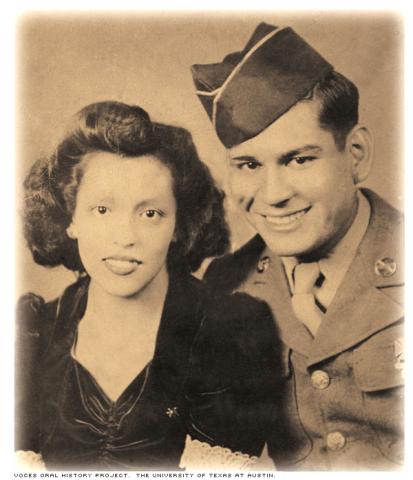 Mrs. Alicia Salinas Segura and her husband, Mr. Frank Segura, 1943.