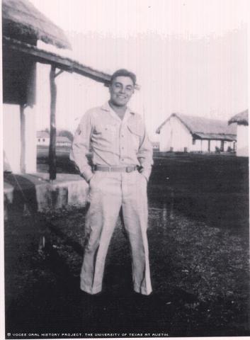 Solomen Rangel in India 1943-44 at barracks.