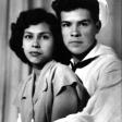 Alvino Mendoza and Rebecca Vasquez pose for a studio photograph in Austin, Texas, in April of 1946 before the two were married. Mendoza was on his last leave at home.