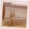 Ernesto Torres at the Lane Air Field Base in front of his barracks (Hooch) in April 1971.\Holding my M16 rifle.\""